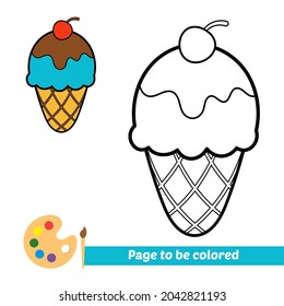 Coloring book, ice cream vector image