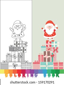 Coloring book, illustration for the children, Christmas thematics  - vector illustration.