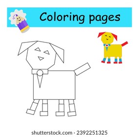 Coloring book. Illustration for children education. Cartoon cute animal. Flat design. 