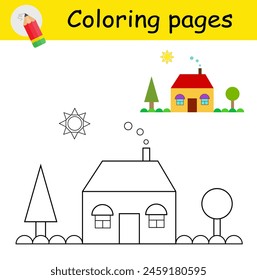 Coloring book. Illustration for children education. Flat design. 