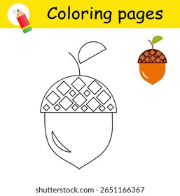 Livro de colorir. Ilustração para educação infantil. Bolota de animação. 