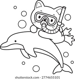 Coloring book Illustration cute