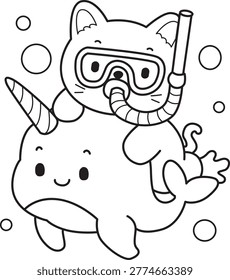 Coloring book Illustration cute