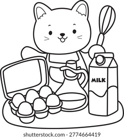 Coloring book Illustration cute