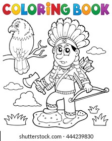 Libro de colorear imagen de tema indio 2 - ilustración vectorial eps10.