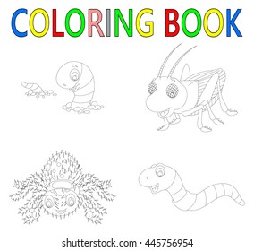 coloring book with insect collection