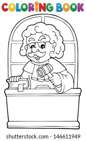 Coloring book judge theme 1 - eps10 vector illustration.