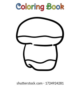 coloring book kid big mushroom