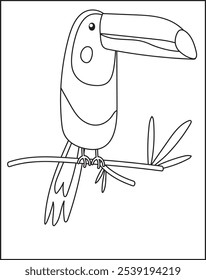 Coloring book for kid coloring the bird.