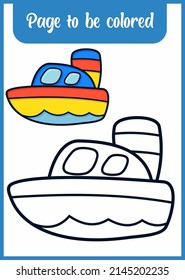 coloring book for kid boat