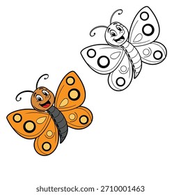 coloring book for kid butterfly vector