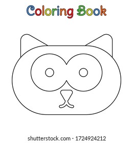 coloring book kid cat face