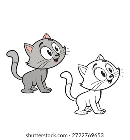 Malbuch für Kind ein Katzenvektor 
