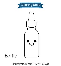 coloring book kid chibi bottle