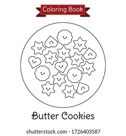 coloring book kid chibi butter cookies