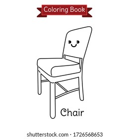 coloring book kid chibi chair