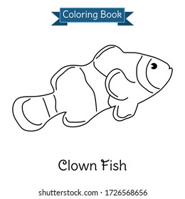 coloring book kid chibi clown fish