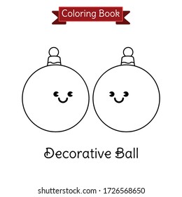 coloring book kid chibi decorative ball