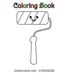 coloring book kid chibi paint roller
