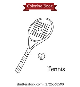 coloring book kid chibi tennis