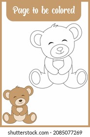 coloring book for kid. coloring cute bear.
