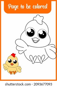 libro de colorear para niños. coloreando el pollo lindo.