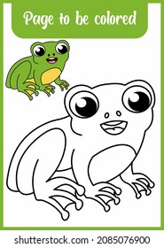 coloring book for kid. coloring cute frog.