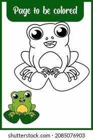 coloring book for kid. coloring cute frog.