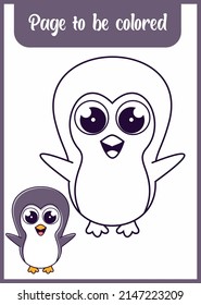 coloring book for kid cute penguin