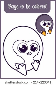 coloring book for kid cute penguin