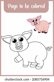 coloring book for kid. coloring cute pig