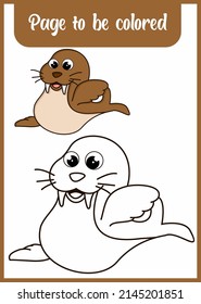 coloring book for kid cute sea lion
