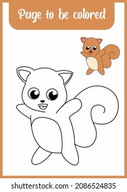 coloring book for kid. coloring cute squirrel