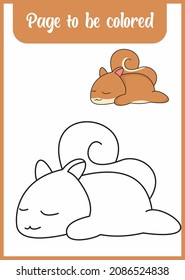 coloring book for kid. coloring cute squirrel