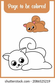 coloring book for kid. coloring cute squirrel