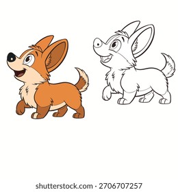 coloring book for kid dog vector