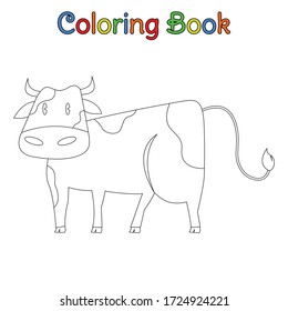 Coloring Book Kid Full Body Cow Stock Vector (Royalty Free) 1724924221 ...