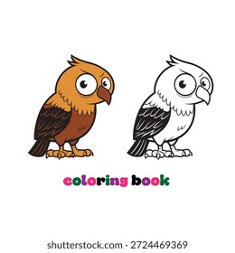 Libro para colorear para el niño un búho Vector 