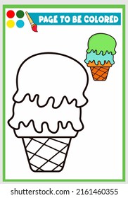 coloring book for kid , sweet and delicious ice cream