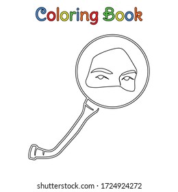 coloring book kid a woman inside the mirror