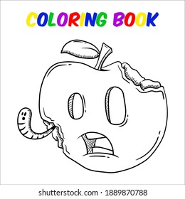 coloring book kid zombie apple