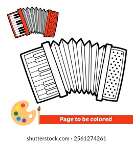 coloring book for kids, accordion vector