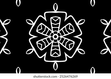 Coloring book for kids and adults handmade, doodling, zentangle, antistress. Black and white vector decorative mandala template. Pattern of the East, Asia, India, Mexico, Aztec, Peru isolated.