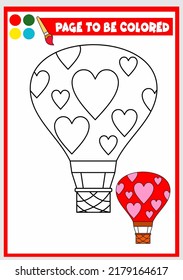 coloring book for kids. air balloon