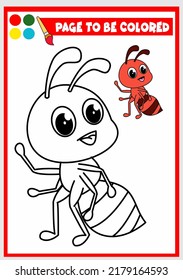 Coloring Book Kids Ant Vector Stock Vector (Royalty Free) 2179164593 ...