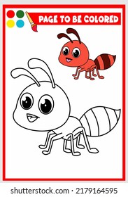 coloring book for kids. ant vector