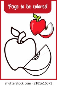 coloring book for kids. Apple
