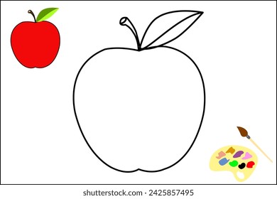 Malbuch für Kinder, Apple Vector.eps
