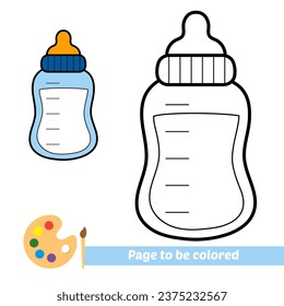 coloring book for kids, baby bottle vector