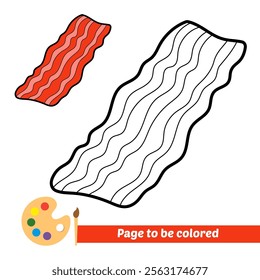 coloring book for kids, bacon vector